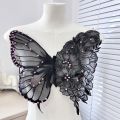 【Popular Categories】 Lace Fabric Butterfly Patch Fashion Large Butterfly Embroidery Mesh Clothes Patches 34CM Sweater Coat Accessories Wedding Dress Bridesmaid DIY Decor. 
