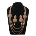 Golden Kopar And Stone Jewellery Set For Women. 