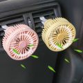 Mini Electric Car Air Conditioning Fan Rotatable Car Vehicle Air Vent USB LED Light Cooling Fan Cooler.