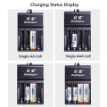 Doublepow UK83 4-Slot 1.2V AA & AAA Ni-MH/ Ni-Cd Battery Fast Charger with USB Portable Connector - 1 Piece. 