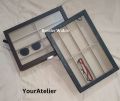 Smart Accessories 8 Slots Leather Eyeglass Sunglass Storage Box Fashion Frame Glass Storage Organizer Box. 