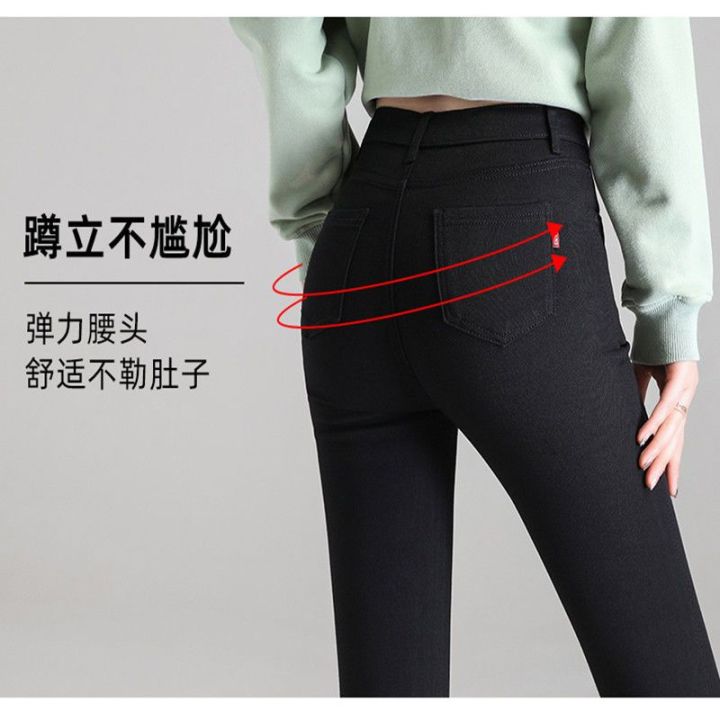 Oversized%20Leggings%20Women's%20Spring%20and%20Autumn%20Outer%20Wear%20New%20High%20Waist%20Slim%20Feet%20Black%20Trousers%20Winter%20Fleece-Lined%20Pencil%20Magic%20Pants%20-%20Image%203