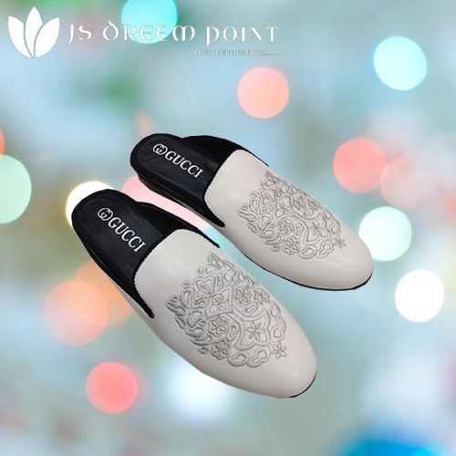 New%20Nagra%20JS-112336%20Absolutely%20Uncommon%20Fashion%20Leather%20Embroidery%20Stylish%20Pattern%20Special%20Sole%20Beach%20half%20shoes%20Slippers%20-%20White%20-%20Image%203