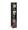 5 Tier Tall Narrow Bookcase, 60x12 inch Modern Bookcase with Doors Storage, Cube Media Tower Rack, Cabinet, Floor Standing Display Storage Shelves for Small Spaces, for Home Office by Nahid Furniture. 