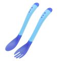 ❀Ready Stock set Spoon + Fork For Baby Heat Sensing Toddler.
