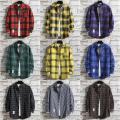 Red Plaid Shirt Men's Loose Casual Shirt Korean Style Trendy Handsome Workwear Shirt Coat Spring. 