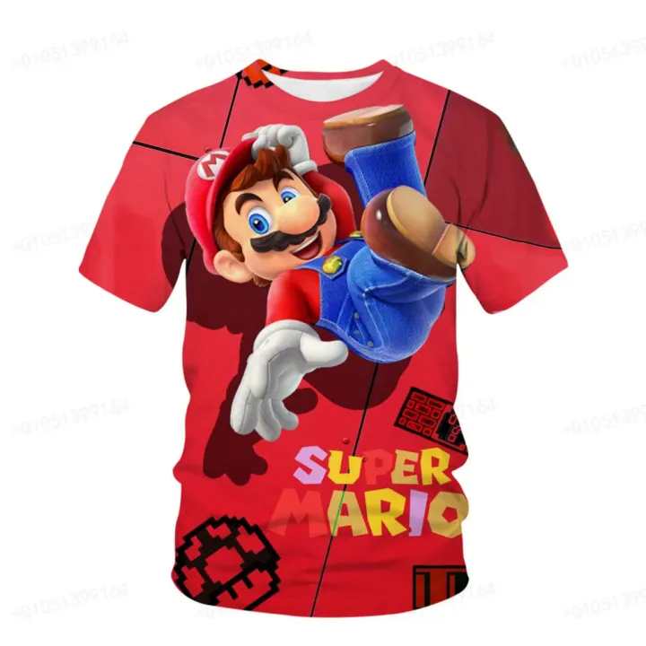 Super%20Mario%20Costume%20Boys'%20T-shirt%20Summer%20T-shirt%20Mario%20Brothers%20Fantasy%20Super%20Mario%20Boys'%20Cosplay%20T-shirt%20Fashion%20Sports%20Top%20-%20Image%203