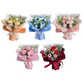 Unique design Crochet flower bouquet Charming Colorful Eco-friendly Hand-woven bouquet Handmade Rose bouquet for Home. 