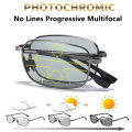 New Folding Progressive Photochromic Reading Glasses Men Women Anti Blue Light Multifocal Presbyopia Eyeglasses Diopter 1.0- 4.0.
