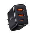BASEUS Compact Quick Charger 2USB+Type-C Three Ports 30W Travel Power Adapter US Plug. 