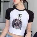 KPOP Twice Summer Harajuku Y2k T-shirt Korean Style T Shirt Women Streetwear Ulzzang Tshirts Crop Top Female Slim Fit Clothes.