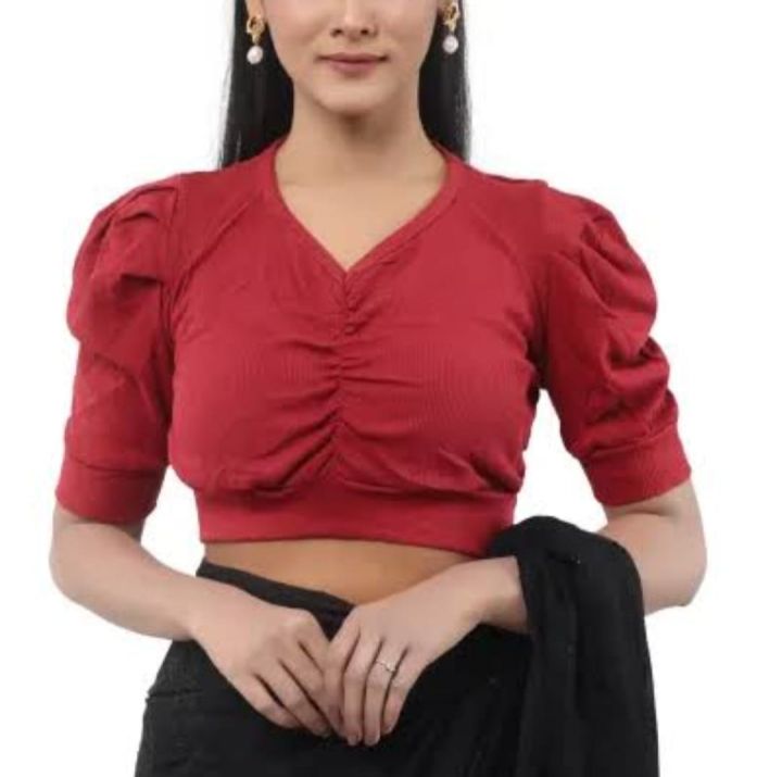 Cotton%20Half%20Body%20Short%20Sleeve%20Crop%20Tops%20Blouse%20for%20Women%20-%20Casual%20and%20Trendy%20-%20Image%207