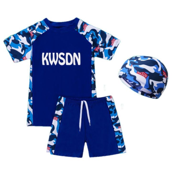 Big%20Kids%20Swimsuit%20Children's%20Swimsuit%20Boys'%20Split%20Medium%20and%20Big%20Children%20Fat%20Boys%20Teenagers%20Sun%20Protection%20Swimming%20Cap%20Swim%20Trunks%20Set%20-%20Image%205