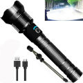90000 high lumens led rechargeable tactical laser flashlight outdoor lighting waterpoof climbing camping cob zoomable light. 