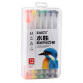 Baoke Dual Tip Colorful Marker Pen 12 Colors.