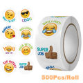 ATINAS Seal Peg Kawaii Smile Raw 500-1000pcs Gas Sad Face Emoji Sticker Cute Thank You Scrapbook Sticker For Kids Envelopecosplay.