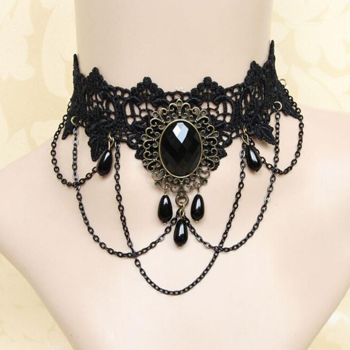 Retro%20Black%20Lace%20Tassel%20Choker%20Necklace%20Clavicle%20Chain%20False%20Collar%20Gothic%20Style%20Adjustable%20Lace%20Necklace%20for%20Women%20Girls%20-%20Image%203