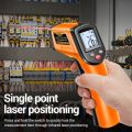 Non-contact Handheld Infrared Industrial Thermometer -50-400°C IR Laser Sensor Temperature Detector (No Battery). 