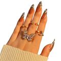 5 Pes Butterfly Ring Set For Women / Fingers Stylish Butterfly Ring Set.. 