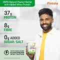 Pintola High Protein All Natural Peanut Butter | Unsweetened | 37% Protein | Imported Whey Protein and Roasted Peanuts (Crunchy, 1kg). 