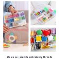 152Pcs Cross Stitch Accessories Including Embroidery Thread Bobbins Cross Stitch Organizer Box and Floss Number Sticker. 