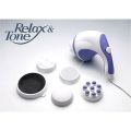 Relax Tone Spin Body Massager With 5 Headers Relax Spin Tone Slimming Lose Weight Burn Fat Full Body Massage Device. 