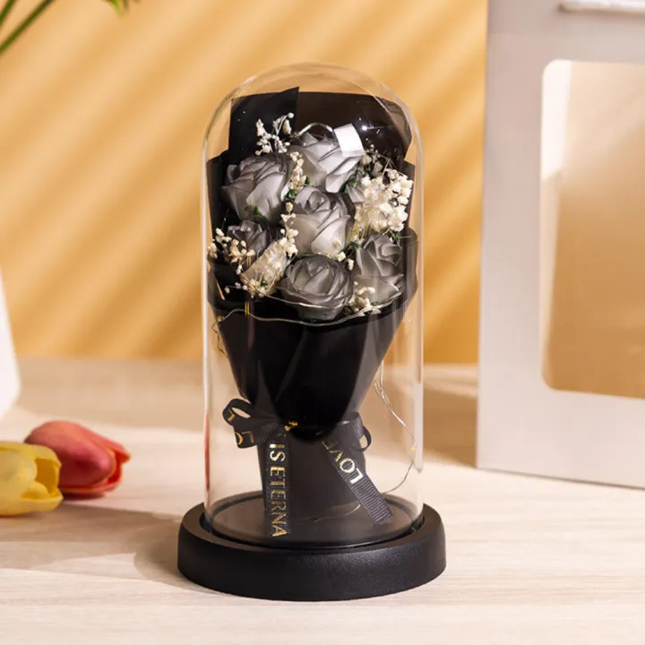 Plastics%20Everlasting%20Rose%20Unique%20Led%20Glass%20Dome%20Bouquet%20Romantic%20Illuminated%20Ornament%20for%20Birthday%20-%20Image%207