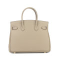 New Large Capacity Lychee Pattern Kelly Birkin Bag Cattlehide Leather Surface Fashion All-Match Trendy One-Shoulder Handbag.