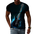 Fashion taste guitar graphic t shirts for men summer casual personality creativity o-neck short sleeve 3D Trendyol print T-shirt. 