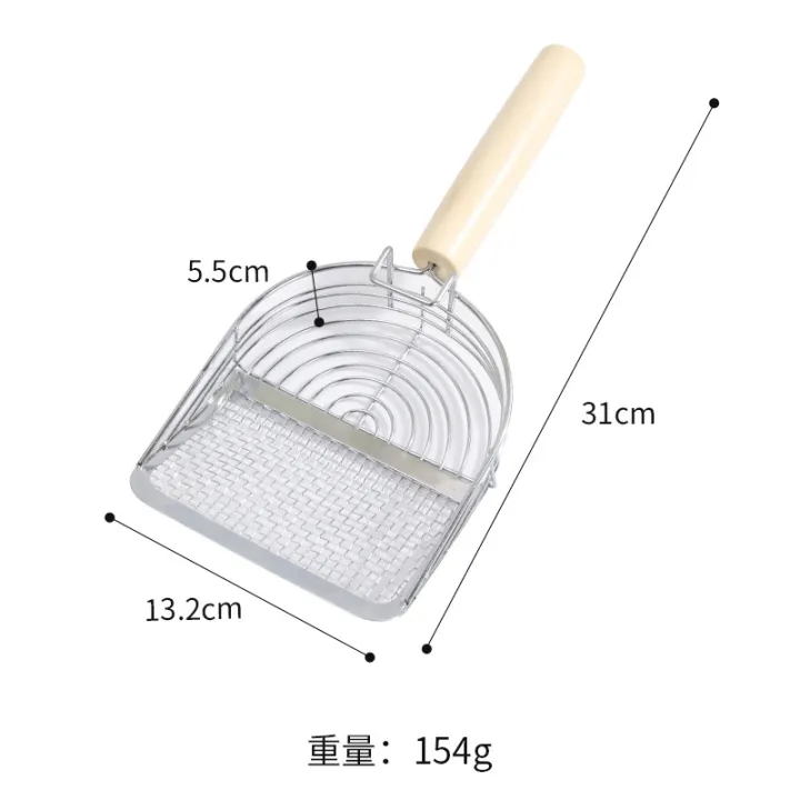 round%20Handle%20Stainless%20Steel%20Wooden%20Handle%20Oval%20Mesh%20Cat%20Litter%20Shovel%20Leather%20Taobao%20Double%20Filter%20Cat%20Litter%20Shovel%20Fine%20Hole%20Two-in-One%20-%20Image%205