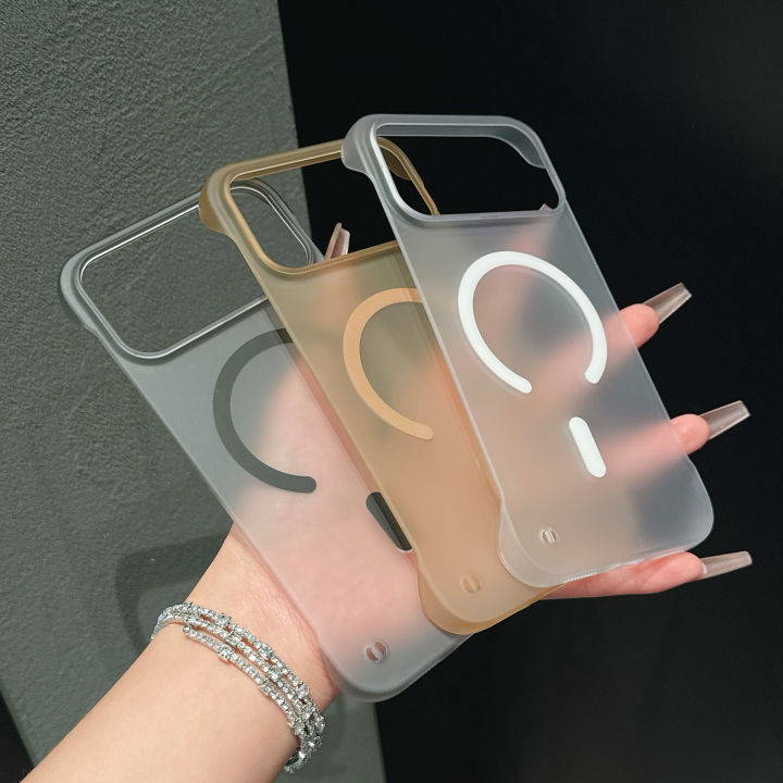 HOCE%20Frameless%20Matte%20Magnetic%20Phone%20Cases%20For%20iPhone%2011%2012%2013%2014%2015%2016%2017%20Pro%20Max%2014%2015%2016%20Plus%20MagSafe%20Case%20Hard%20PC%20Translucent%20Back%20Cover%20-%20Image%204