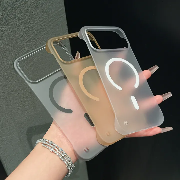 HOCE%20Frameless%20Matte%20Magnetic%20Phone%20Cases%20For%20iPhone%2011%2012%2013%2014%2015%2016%2017%20Pro%20Max%2014%2015%2016%20Plus%20MagSafe%20Case%20Hard%20PC%20Translucent%20Back%20Cover%20-%20Image%204