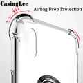 Casinglee For OPPO A53 Soft Case Clear Transparent Airbag Protector Shockproof Car Magnetic Holder Ring Phone Cover OPPO A53 Phone case.