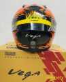 Vega Bolt Bunny Glossy Orange full face helmet with dual certification.. 