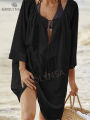 PRODUCTEI Women Swimsuit Cover Ups Kaftan Beach Tunic Dress 2023 Summer Robe De Plage Solid Cotton Pareo Beach Cover Up #Q363. 