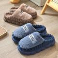 Big slipper for man thick sole home shoes large size 46 47 men warm cotton slippers winter slides indoor fuzzy flip flops furry.
