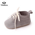 Yfashion 1 Pair Baby Girls Boys Toddler Shoes Non-slip Wear-resistant Soft Sole Lace Up Solid Color Sneakers. 