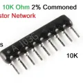 3Pcs- A09-103 10K Resistor NETWORK 9 Pin Leads 10K Commoned Resistor 10K Ohm Tolerance ±2% Common Connected Network Array Resistor. 