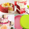 2Pcs Silicone Cake Molds,8 Inch Round Cake Tins,Non Stick Baking Molds,Bakeware for Chocolate Cookies/Breads. 