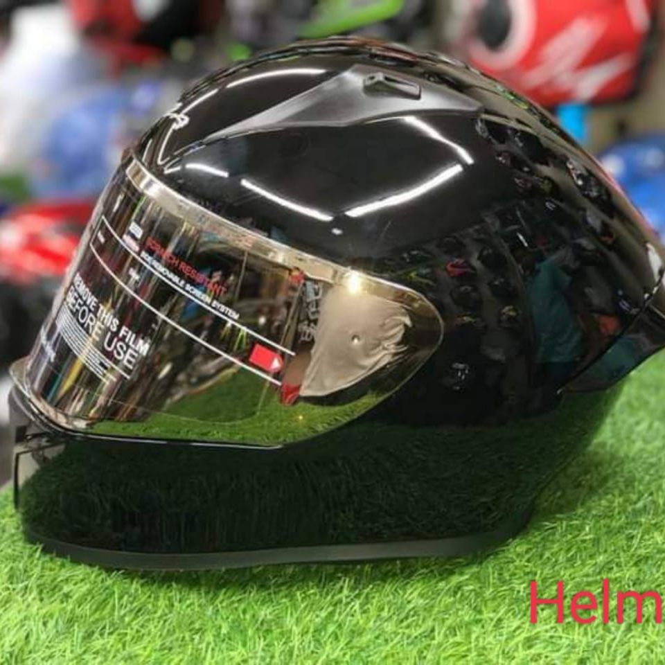 Bolt Bunny Glossy Black full face helmet with dual certification.