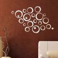 24Pcs DIY 3D Circle Mirror Wall Sticker Crystal Mural Decal Home Decor. 