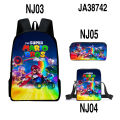 3D New Movie Super Mario Bros. School Bag, Mario Backpack, Shoulder Bag, Pencil Case, Backpack Three-Piece Set. 