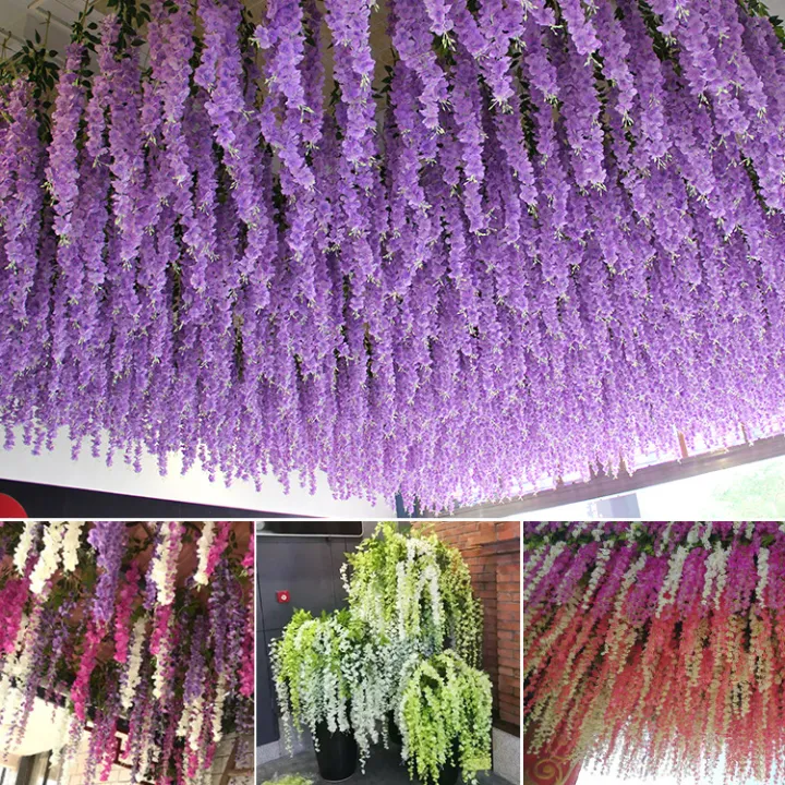 95cm%20Wisteria%20Artificial%20Flower%20Silk%20Vine%20Garland%20Hanging%20for%20Wedding%20Party%20Garden%20-%20Image%203