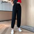 Jielur Candy Color Orange Pink Gray Sports Pants Female Street Leisure BF Harem Pants S-XL Autumn Women Sweatpants BQ. 