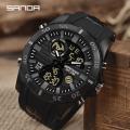 SANDA Produk Baru Kreatif Jam Tangan Pria Fashion Olahraga Jam Tangan Pria Tahan Air Digital QUARTZ Watch Merek Mewah Dual LED Display Watch. 