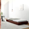 Nice Furniture Solid Acacia Engineered Wood Floor Beds | Space Saving Low Floor/Lying/Rise/Level/Profile Cot Bed for Bedroom | King Size Bed | Queen Size Bed | Double Beds | Single Bed for Bedroom | Dark Brown Finish.