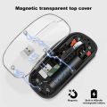 GEARBEST Transparent with Dual Wireless (BT + 2.4 GHz), Wireless and Bluetooth Rechargeable Mouse, USB Receiver,LED Battery Magic Silm for Office/PC/Mac/Laptop/Apple/ipad.