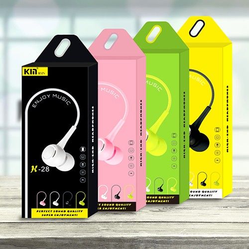 Kin K-28 Earphone Perfect Sound Super Bass Headphones With Mic - Multicolor