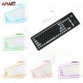 Foldable Silicone Keyboard USB Wired Silicon Flexible Soft Waterproof Roll Up Silica Gel Keyboard for PC Laptop Notebook.