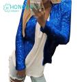 Office Ladies Jacket Sequins Glitter Short Style Jacket Outwear. 